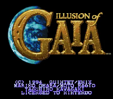 Illusion of Gaia (USA) (Beta) screen shot title